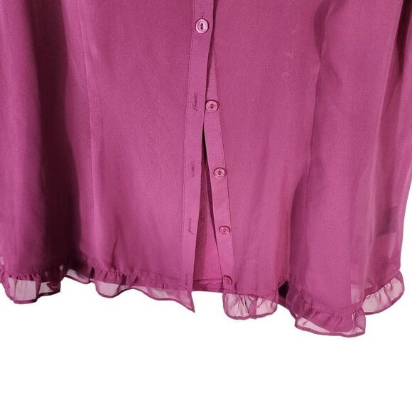 East 5th Plum Rose Sheer Tank and Blouse - Picture 6 of 7